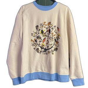 BSR By Samii Ryan Smiley Face Mushroom Crewneck Sweatshirt Women’s Size M